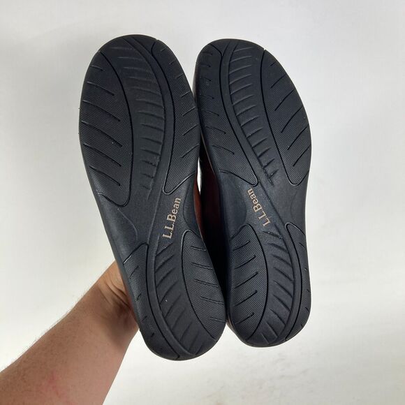 L.L. Bean Ballet Flats Shoes Women's 8.5 Brown Leather Round Toe Slip On Casual - Picture 7 of 9